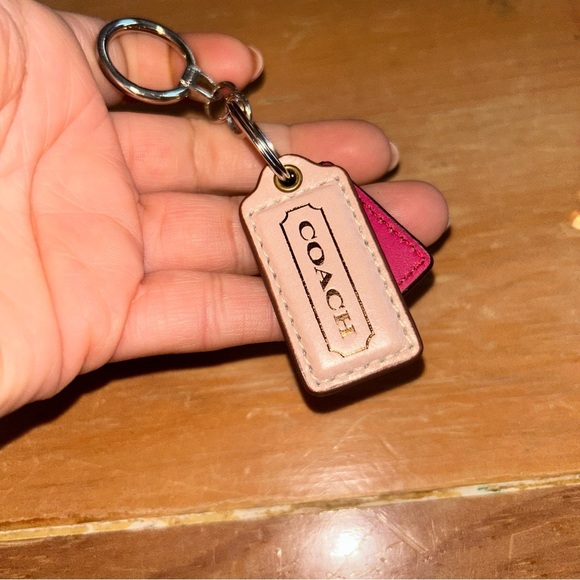 Coach Handbags - Coach Pink and Tan Leather Keychain
